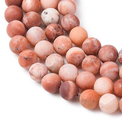 Natural Pink Aventurine Beads Strands G-G716-01-6mm-1