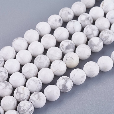 Natural Howlite Beads Strands G-I107-8mm-1