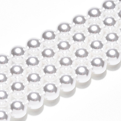 Baking Paint Pearlized Glass Pearl Bead Strands HY-N002-8mm-A12-1