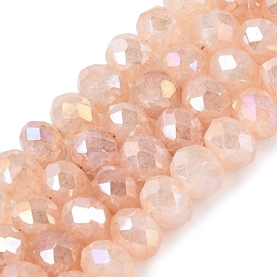 Electroplate Crackle Imitation Jade Glass Beads Strands LS-EGLA-Q131-02B-07-1