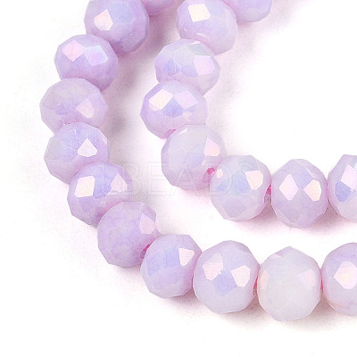Anti-Tarnish Electroplate Rondelle Glass Beads Strands X-EGLA-T021-4mm-17-02-1