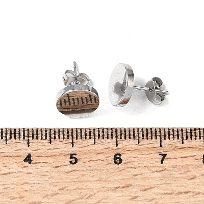 304 Stainless Steel Stud Earrings EJEW-L309-01C-P-1
