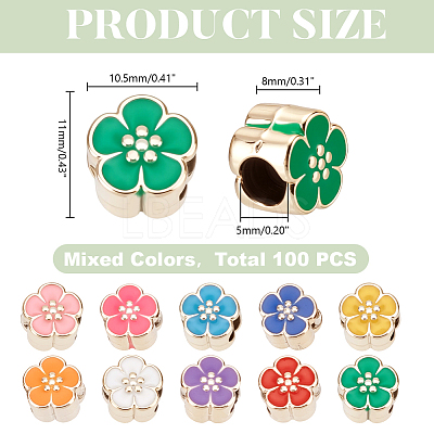 100Pcs UV Plating Acrylic European Beads OACR-HY0001-26-1