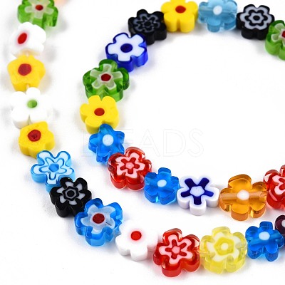 Handmade Millefiori Glass Bead Strands LAMP-N029-017B-08-1