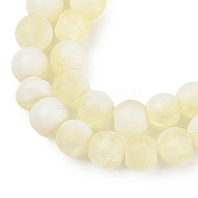 Frosted Crackle Glass Beads Strands GLAA-U001-8mm-M11-1