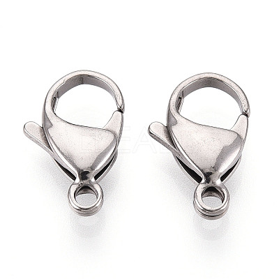 304 Stainless Steel Lobster Claw Clasps STAS-T065-17mm-34P-1