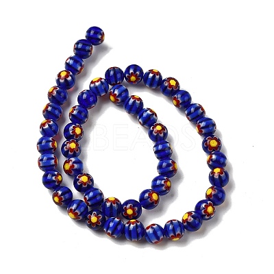 Round Millefiori Glass Beads Strands LK-P002-26-1