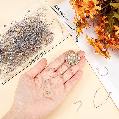 320Pcs 4 Style 304 Stainless Steel Earring Hooks STAS-BBC0004-45-1