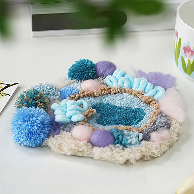 DIY Coaster Punch Needle Embroidery Starter Kits for Beginners DIY-WH20095-003D-1