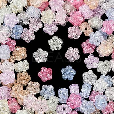 Transparent Crackle Acrylic Beads X-OACR-B031-21-1