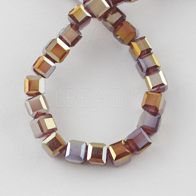 Electroplate Glass Beads Strands X-EGLA-R030-4x4mm-22-1