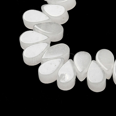 Natural White Jade Beads Strands G-B064-B28-1