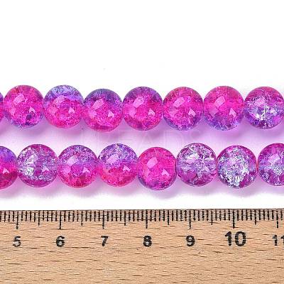 1 Strand Transparent Crackle Glass Round Beads Strands X-CCG-Q002-10mm-09-1