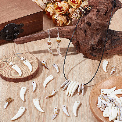 60Pcs 2 Styles Opaque Acrylic Pendants OACR-SP0002-34-1
