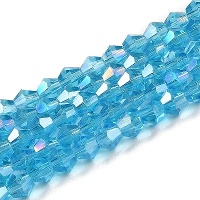 Transparent Electroplate Glass Beads Strands EGLA-A039-T6mm-B19-1
