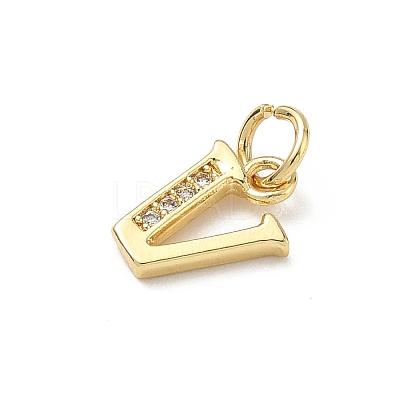 Brass Micro Pave Cubic Zirconia Charms KK-I382-03G-V-1