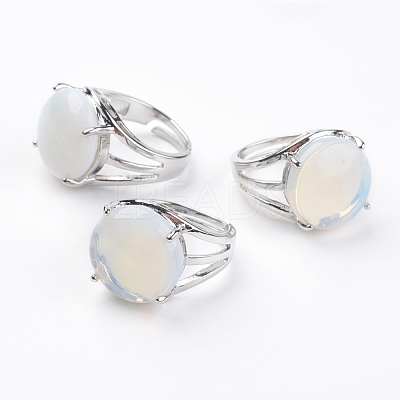 Adjustable Opalite Finger Rings X-RJEW-F075-01P-1