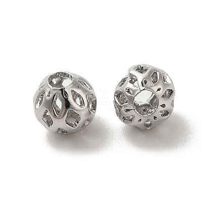 Brass Hollow Spacer Beads KK-P249-03C-P-1