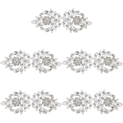 5Pcs Alloy & Crystal Rhinestone Snap Lock Clasps FIND-FH0008-91S-1