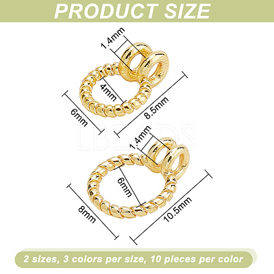 60Pcs 6 Style Brass Dount Bails KK-AR0003-34-1