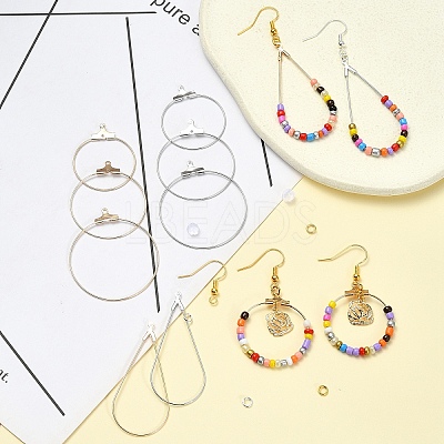 DIY Brass Geometric Hoop Earring Making Kit DIY-YW0008-60-1