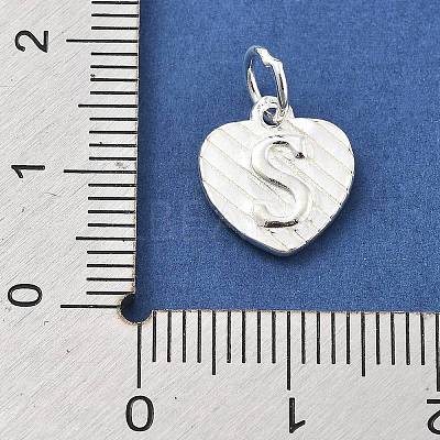 925 Sterling Silver Heart with Capital Letter Charms STER-S009-13S-S-1