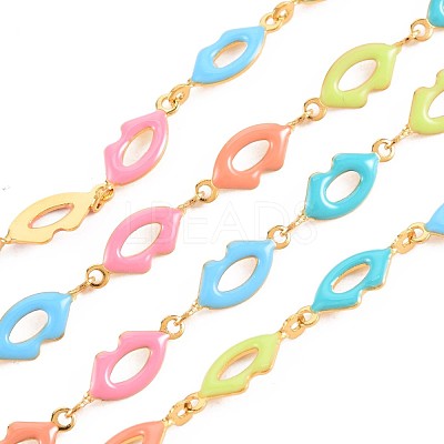 304 Stainless Steel Lip Shape Link Chains STAS-N092-128-1