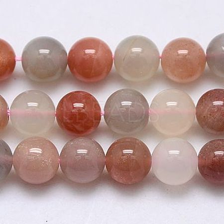 Natural Multi-Moonstone Beads Strands G-G468-10mm-01-1