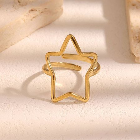 304 Stainless Steel Open Cuff Rings for Women WGE4013-01-1