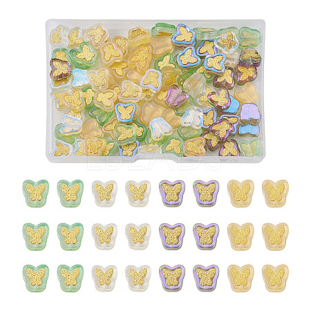 96Pcs 4 Colors Electroplate Transparent Handmade Lampwork Beads LAMP-CW0001-02-1