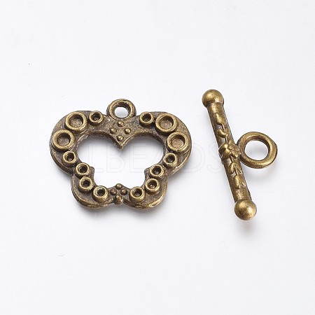 Tibetan Style Alloy Butterfly Toggle Clasps PALLOY-J471-28AB-NF-1