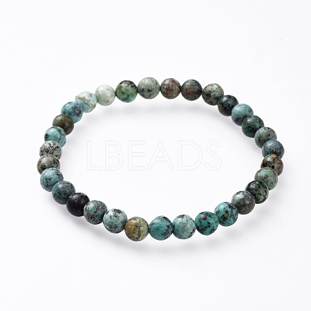 Natural African Turquoise(Jasper) Stretch Bracelets X-BJEW-JB04557-04-1