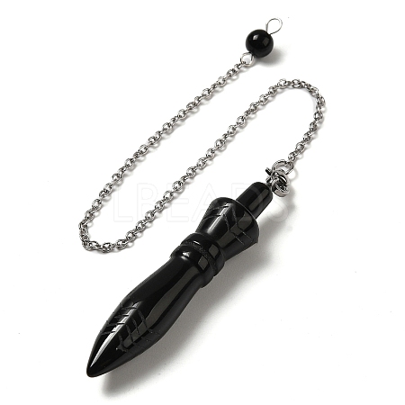 Natural Obsidian Pointed Dowsing Pendulums G-F758-F05-P-1