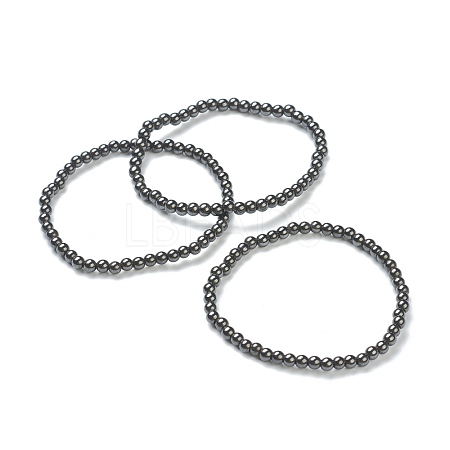 Synthetic Non-magnetic Hematite Beaded Stretch Bracelets BJEW-D446-A-22-1