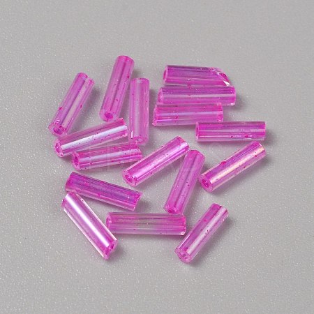 300Pcs Transparent Glass Round Bugle Beads GLAA-WH0015-74K-1