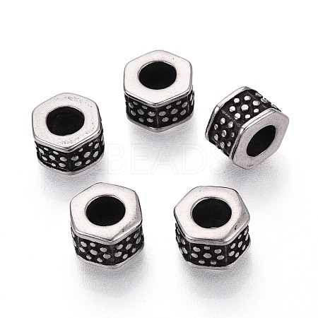 304 Stainless Steel European Style Large Hole Beads STAS-T072-97AS-1
