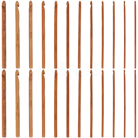 24Pcs Carbonized Bamboo Knitting Needles TOOL-CL0001-10-1