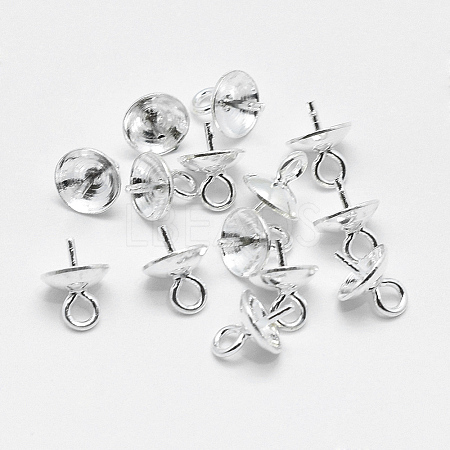 Anti-Tarnish Rhodium Plated 925 Sterling Silver Pendant Bails STER-E050-08P-1