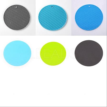 BENECREAT 9Pcs Rubber & Silicone Non-silp Mat DIY-BC0004-84-1