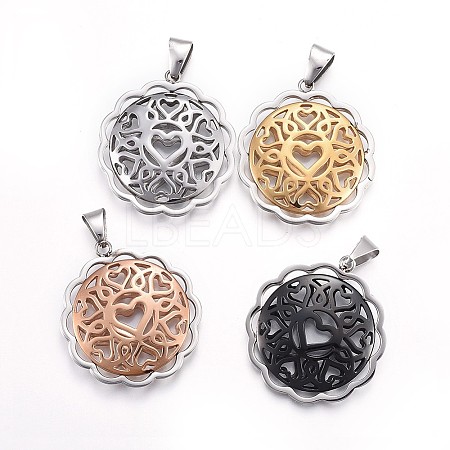 304 Stainless Steel Pendants STAS-O124-41M-1