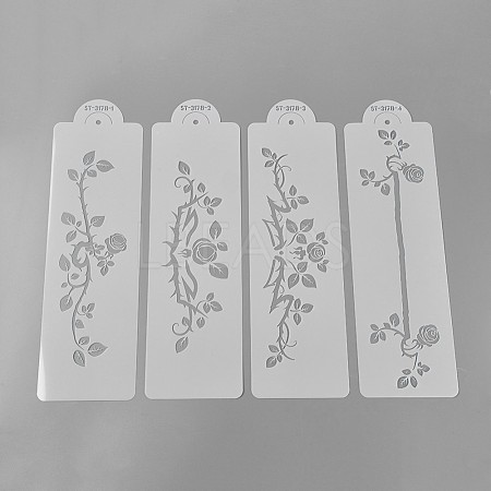 Plastic Flower Spray Stencils X-DIY-WH0072-22-1