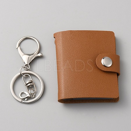 2 Inch Leather Cover Mini Photocard Holder Book AJEW-WH0248-366B-1