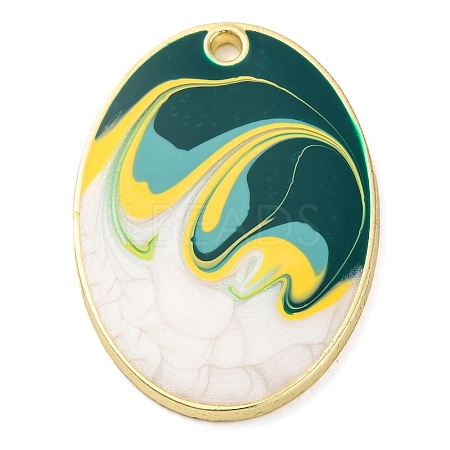 Alloy Enamel Pendants PALLOY-S034-02KCG-I-1
