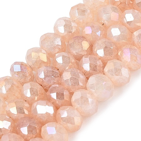 Electroplate Crackle Imitation Jade Glass Beads Strands LS-EGLA-Q131-02B-07-1