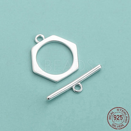 Rack Plating 925 Sterling Silver Toggle Clasps STER-NH0001-37S-1
