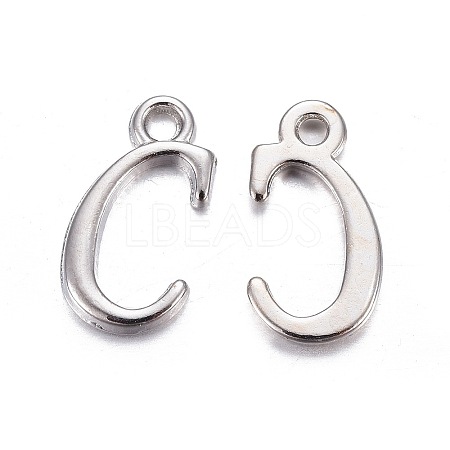 Platinum Plated Alloy Letter Pendants PALLOY-J718-01P-C-1