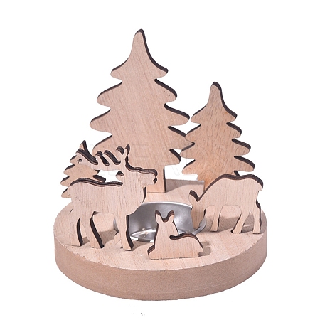 Christmas Wooden Candle Holders PW-WGE4B21-03-1