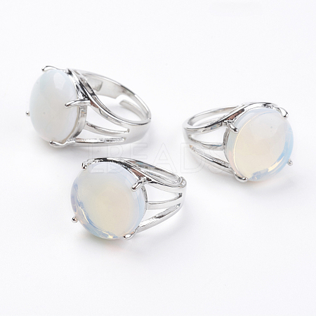 Adjustable Opalite Finger Rings X-RJEW-F075-01P-1