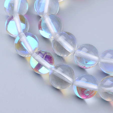 Synthetic Moonstone Beads Strands G-R375-12mm-B13-1