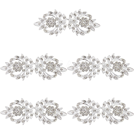 5Pcs Alloy & Crystal Rhinestone Snap Lock Clasps FIND-FH0008-91S-1